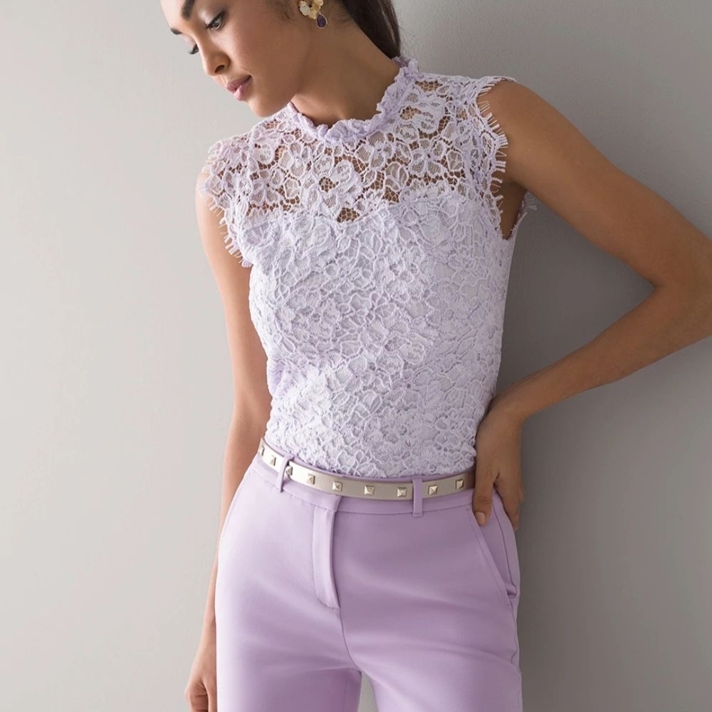 Lavender Lace Sleeveless Top
